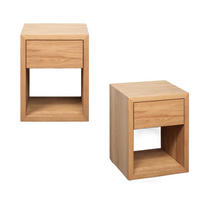 NACHTTISCH Hugo 2er Set, Eiche, 30/30/39 cm - Beige, Holz (30/39/30cm) - WOODEK