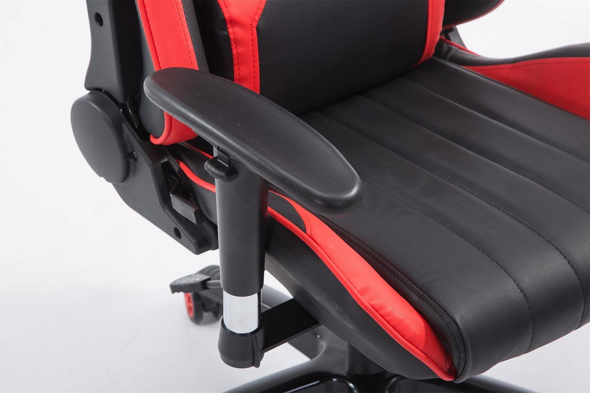 GAMINGSTUHL Shia, Kunstleder ohne Fußablage Schwarz/Rot - Rot, Kunststoff/Textil (70/132/129cm) - TPFLiving