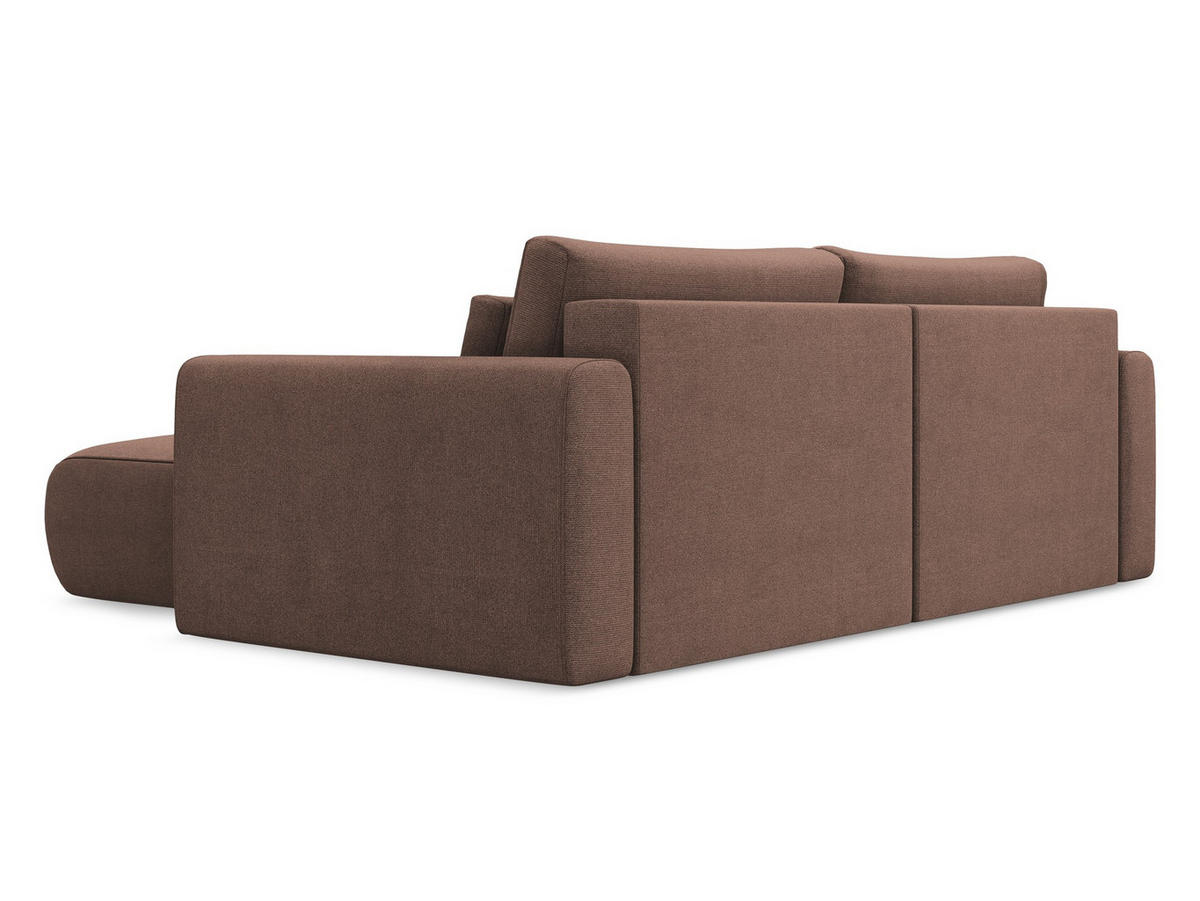 ECKSOFA mit Schlaffunktion Strukturstoff Stoff Pink - Pink/Hellrosa, Kunststoff/Textil (240/149cm) - Makamii