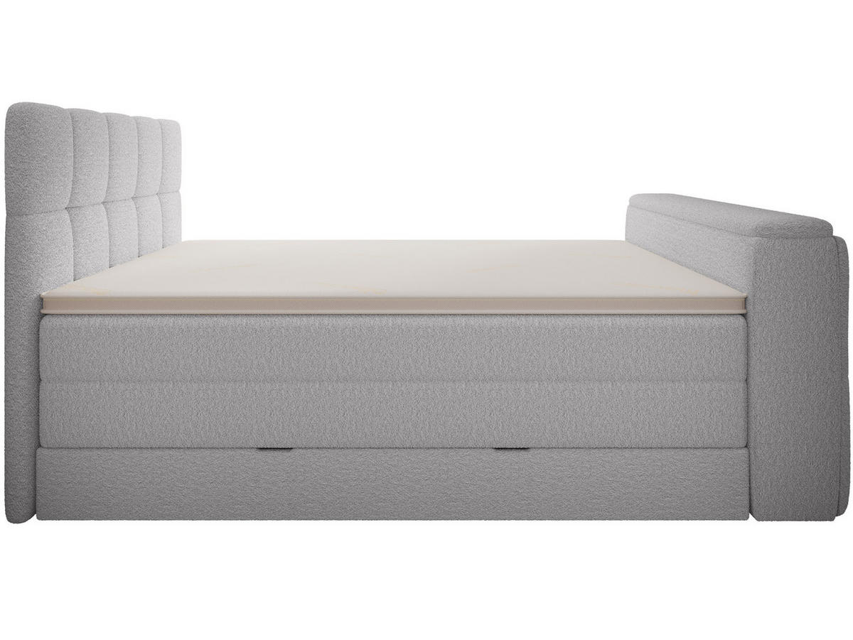 BOXSPRINGBETT Madison 3 hellgrau 180/200 H2/H3 mit TV-Lift - Hellgrau, Textil (180/200cm) - wonello