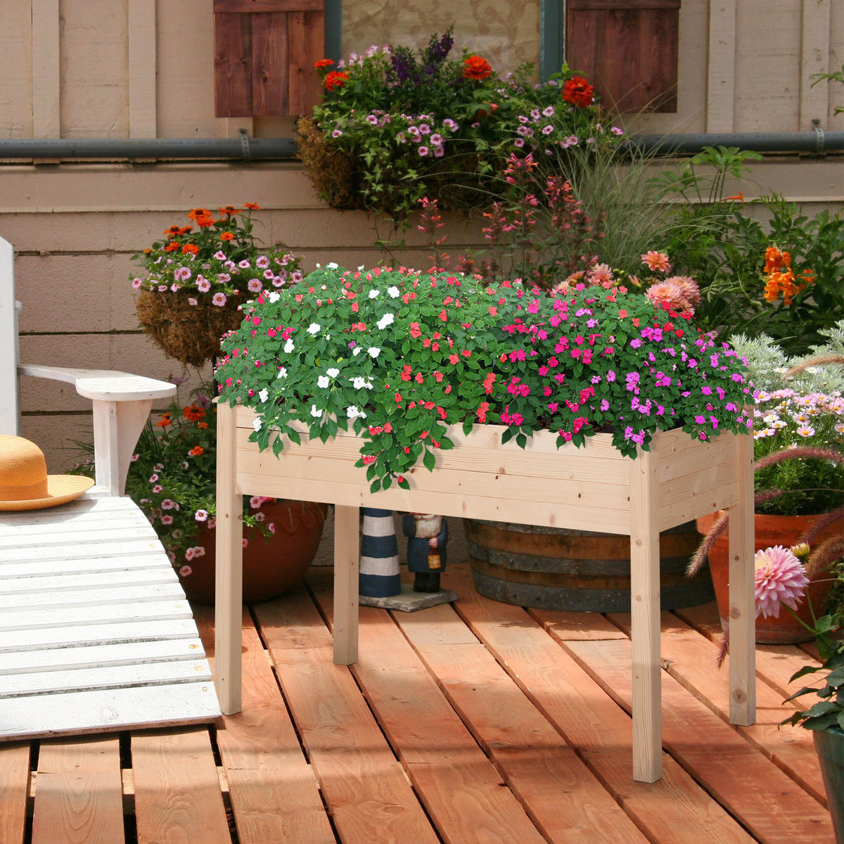 HOCHBEET DE-15961 mit Bewässerungssystem Holz - Naturfarben, Holzwerkstoff (122/76/56cm) - ComfortXL