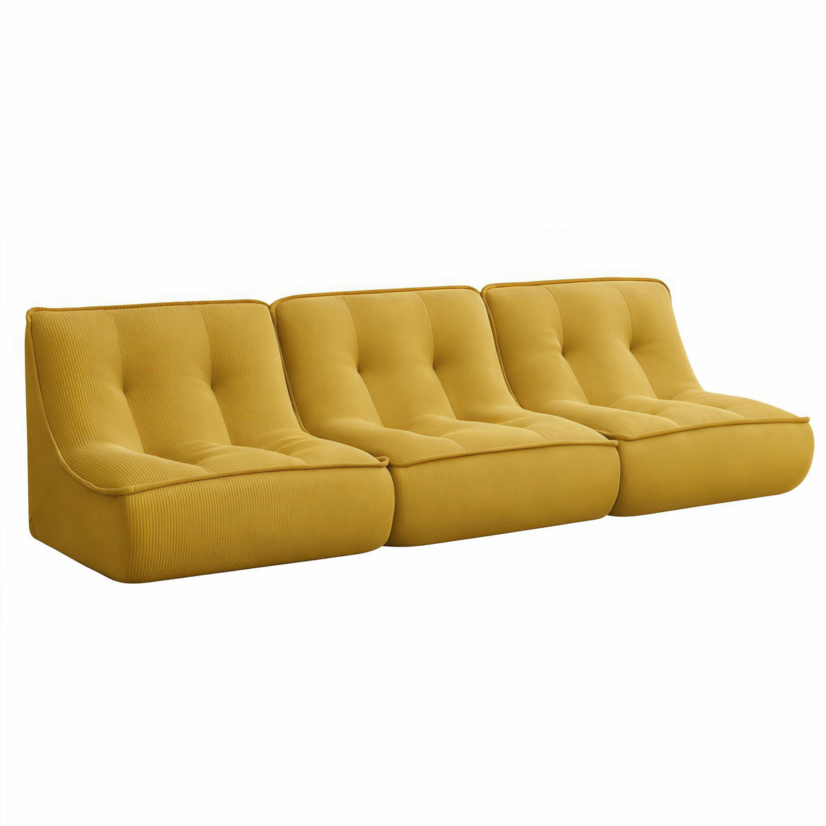 GARTENSOFA mit 3 Sitzplätzen, Gelb - Gelb, Textil (240/70/90cm) - Oviala