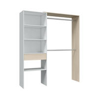 OFFENER KLEIDERSCHRANK Holz-Effekt Weiße Eiche 40x158x187 - Weiß, Holzwerkstoff (158/187/40cm) - DMORA