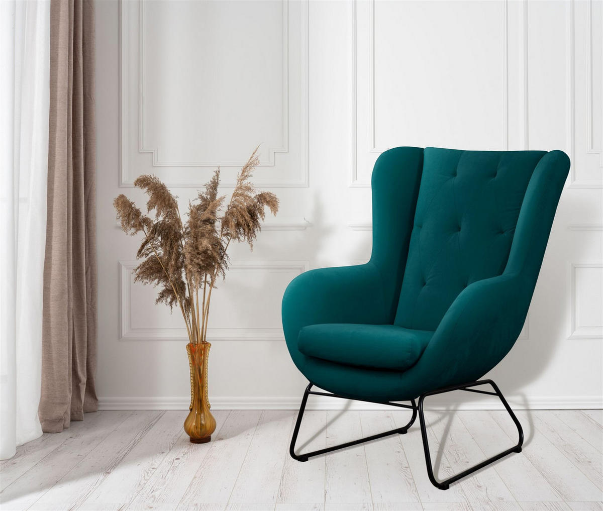 SESSEL Artemis In Kronos - Smaragdgrün, Holzwerkstoff/Textil (80/105/100cm) - Fun Möbel
