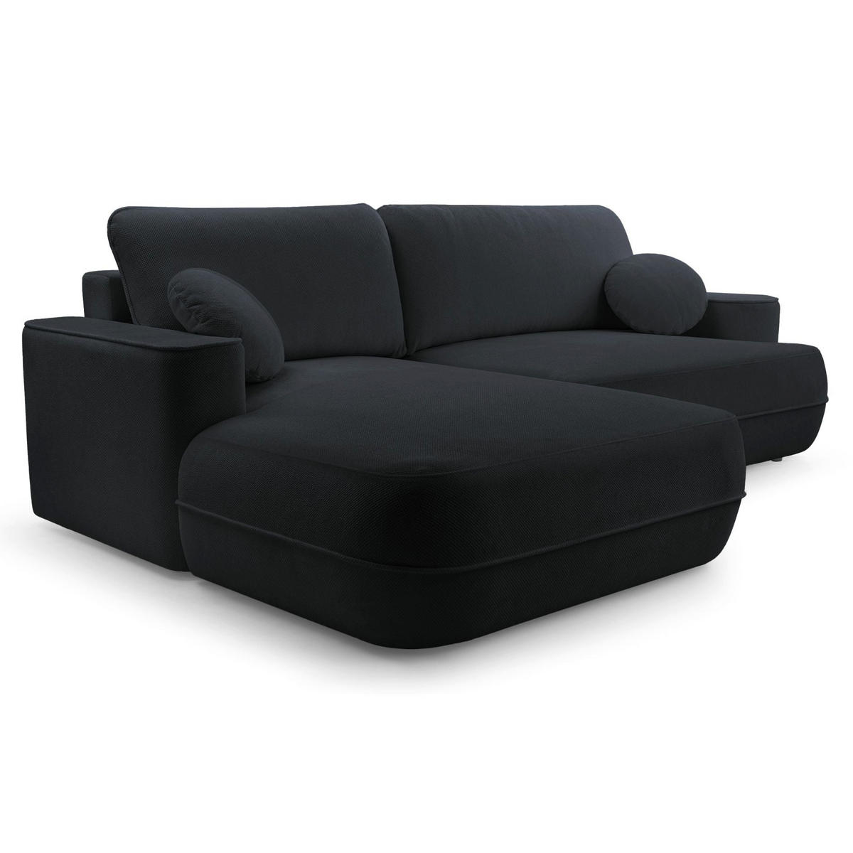 ECKSOFA Fuerro Schwarz Strukturstoff - Schwarz, Kunststoff/Textil (260/168cm) - Selsey