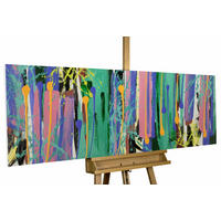 ACRYLBILD HANDGEMALT 150/50 cm - Multicolor, Holz/Textil (2/50cm) - KUNSTLOFT