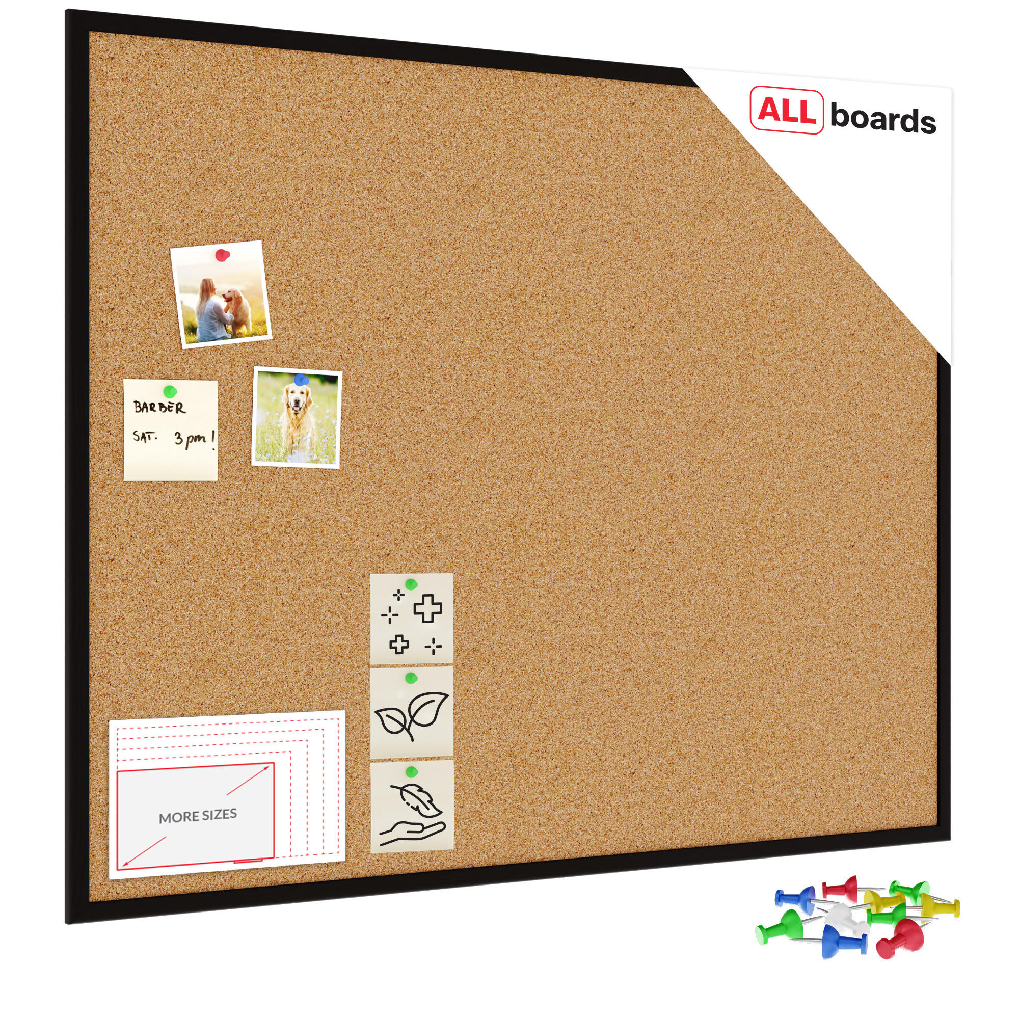 PINNWAND mit schwarzem Naturholzrahmen 100x80cm - Braun, Holz (100/80/1.5cm) - ALLboards