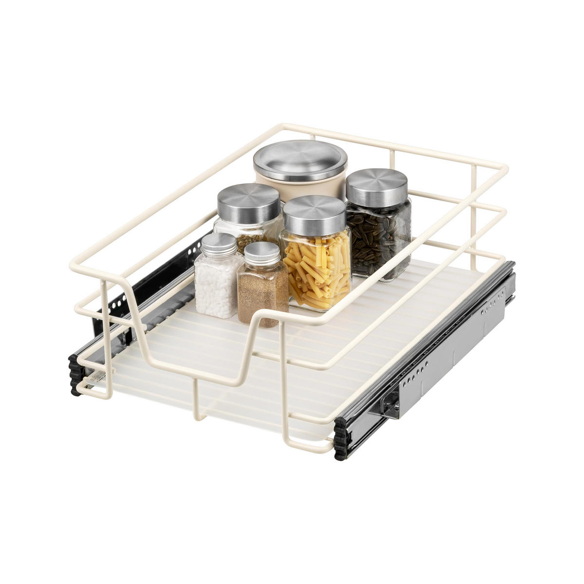 TELESKOPSCHUBLADE 40 cm mit Einlegeboden, cremeweiß - Creme, Metall (37/14/44cm) - bremermann