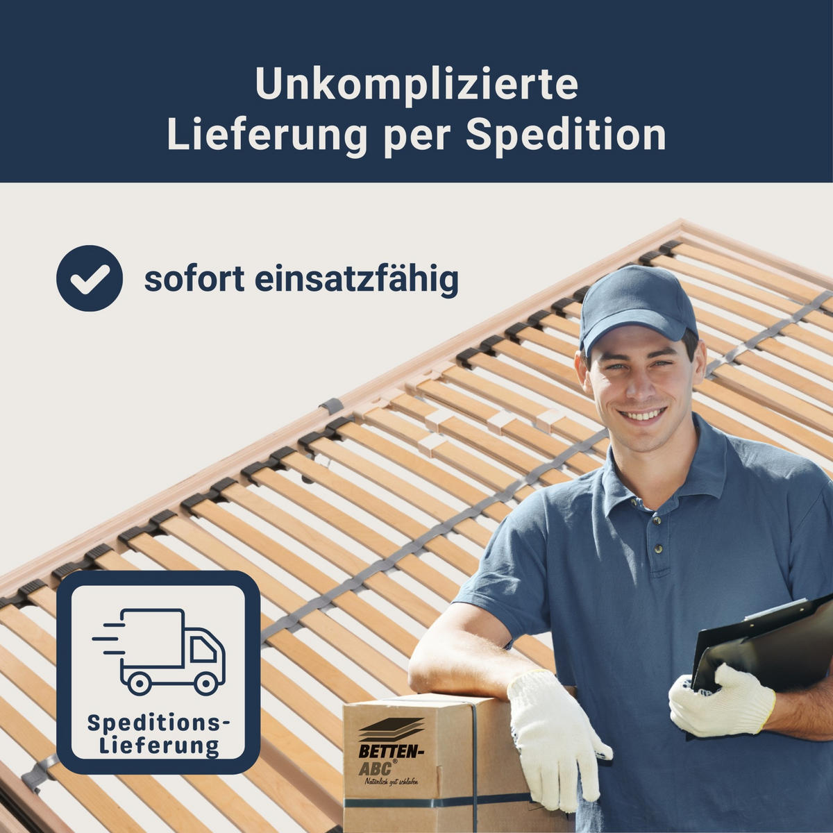 LATTENROST Madera Lattenrost für Bettkastenfunktion – 7-Zonen, 28 Federleisten, Birkenschichtholz - Weiß, Holz (90/220cm) - Betten-ABC
