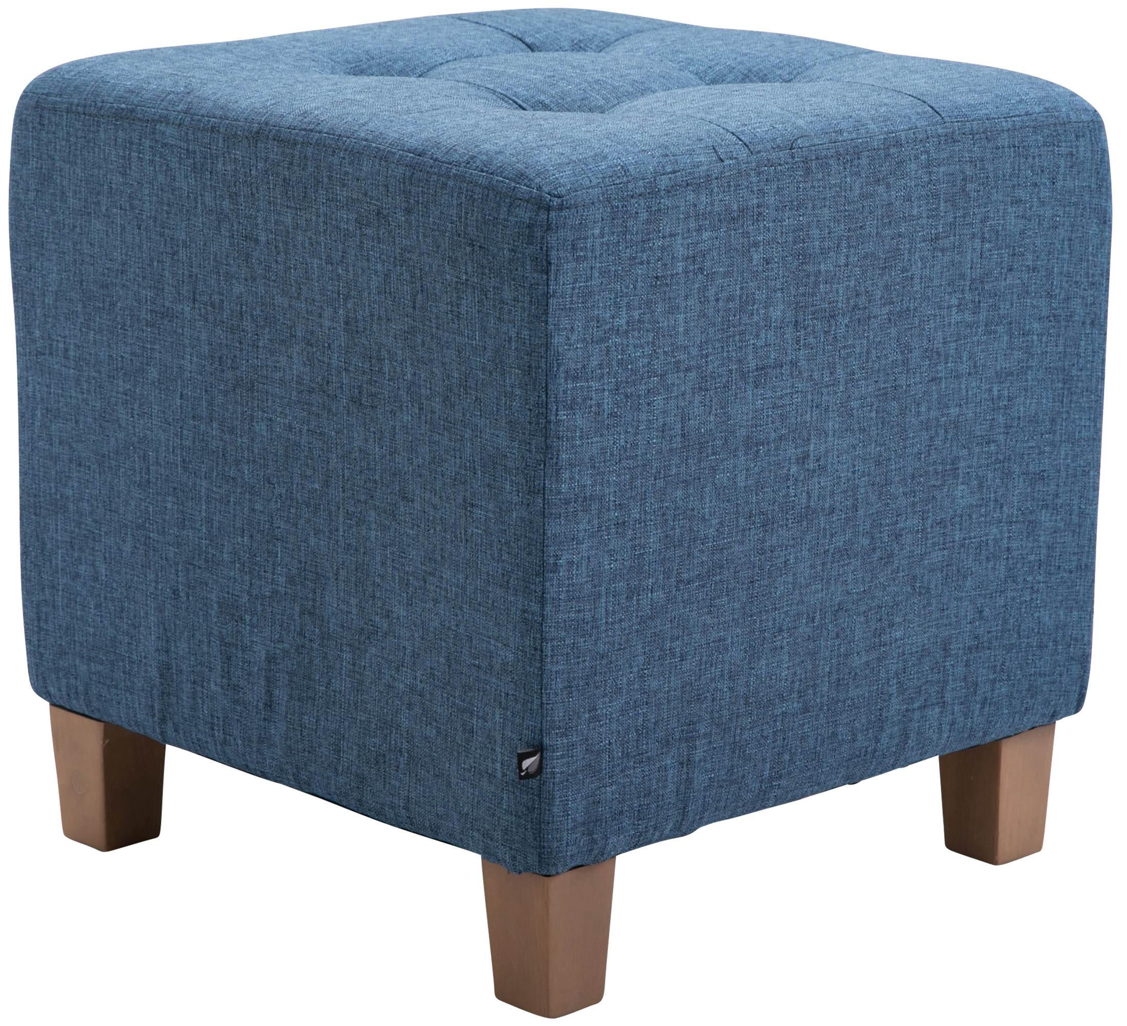 SITZWÜRFEL eckig 45/45/46 cm Stoff blau - Blau/Naturfarben, Holz/Textil (45/46/45cm) - CLP