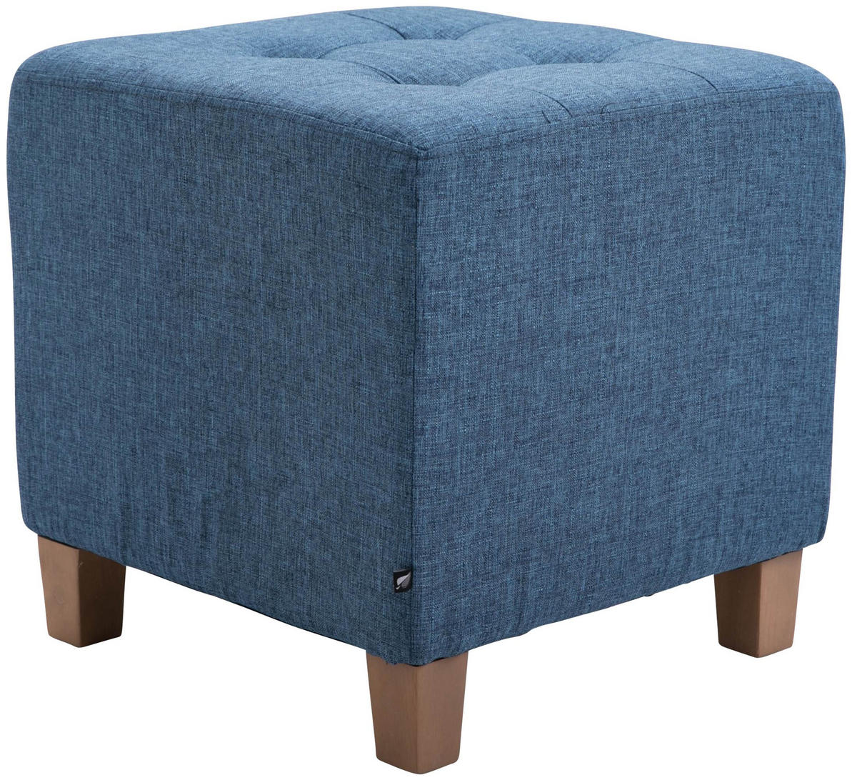 SITZWÜRFEL eckig 45/45/46 cm Stoff blau - Blau/Naturfarben, Holz/Textil (45/46/45cm) - CLP