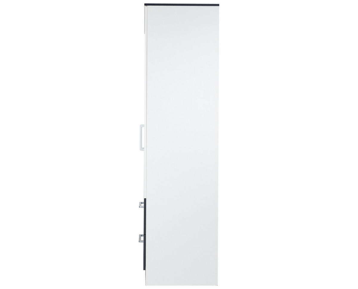 KLEIDERSCHRANK 90/201/54 cm Weiß Anthrazit mit Drehtüren - Anthrazit/Silberfarben, Holzwerkstoff/Kunststoff (90/201/54cm) - arthur berndt