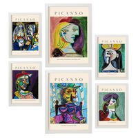 POSTER Set Mit 6 Picasso 2 Sammlung A3 & A4 Weißer Rahmen - Weiß, Papier (29/3cm) - Nacnic