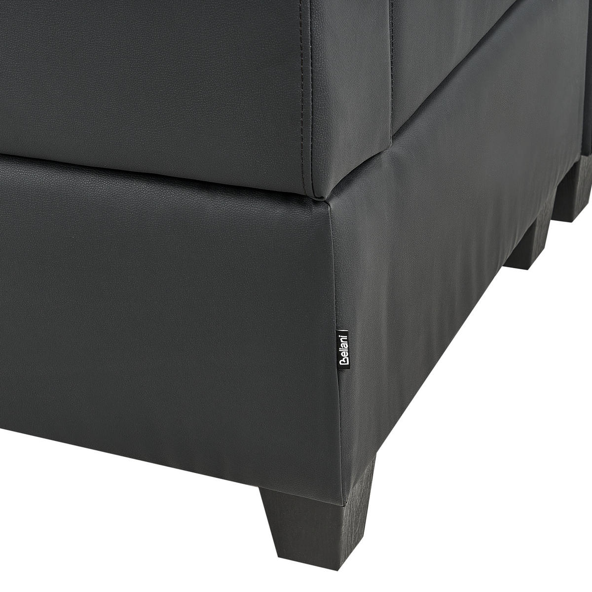 ECKMODUL Kunstleder Schwarz Unstad - Schwarz, Kunststoff (76/72/76cm) - Beliani
