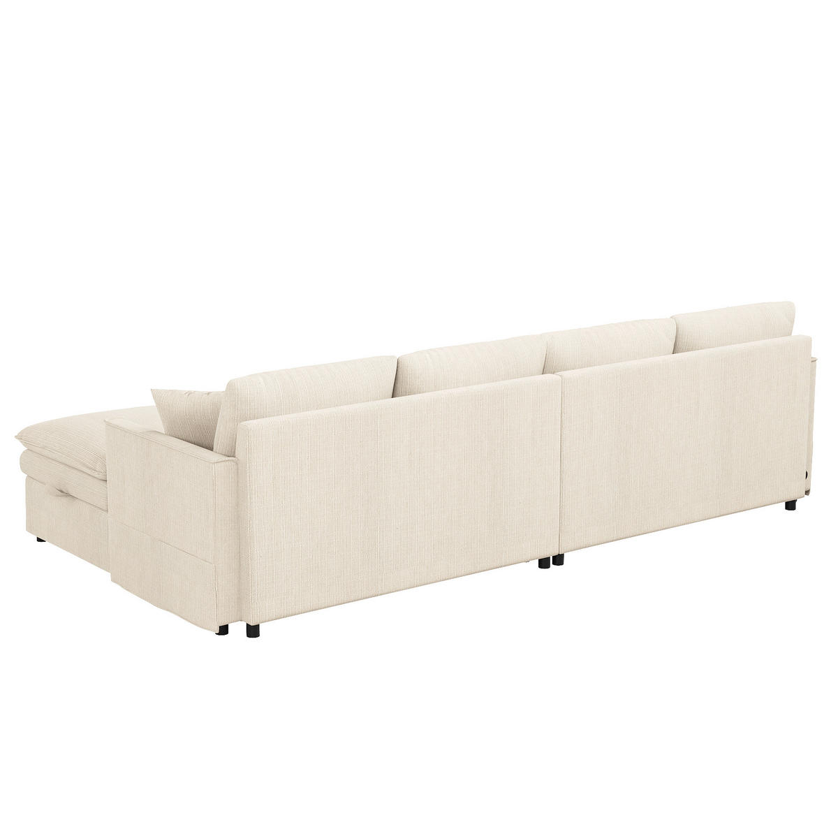 WOHNLANDSCHAFT U-/L-Form 6-Sitzer Modulsofa mit 2 Stauraum-Hockern, DE-42512, Beige - Beige, Holzwerkstoff (277/80/135cm) - ComfortXL