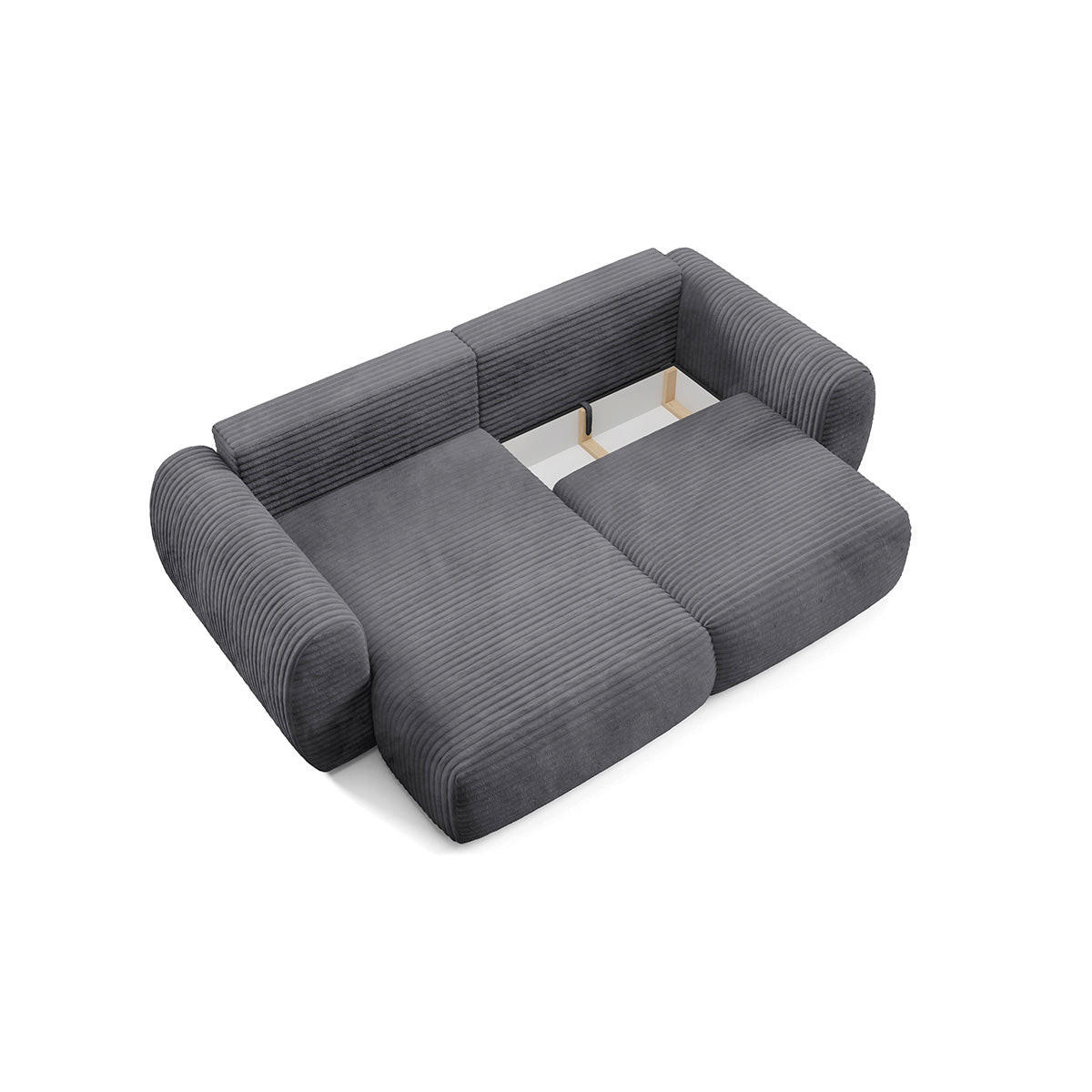 ECKSOFA Camilla 3 Sitzplätze Dunkelgrau - Grau, Holz (270/165cm) - Petits-meubles
