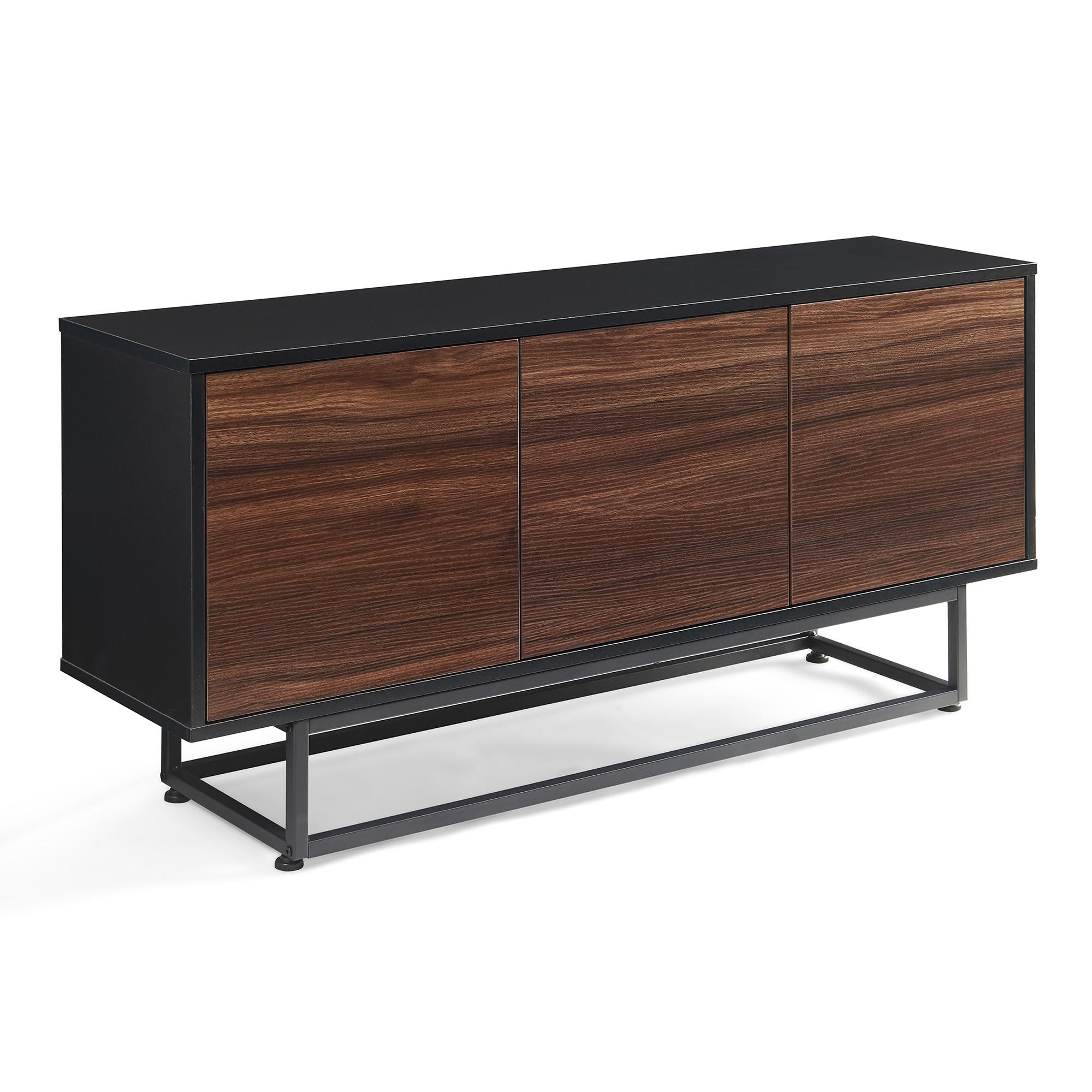 SIDEBOARD Boxholm - Walnussfarben/Schwarz, Holzwerkstoff/Metall (120/55/30cm) - [en.casa]