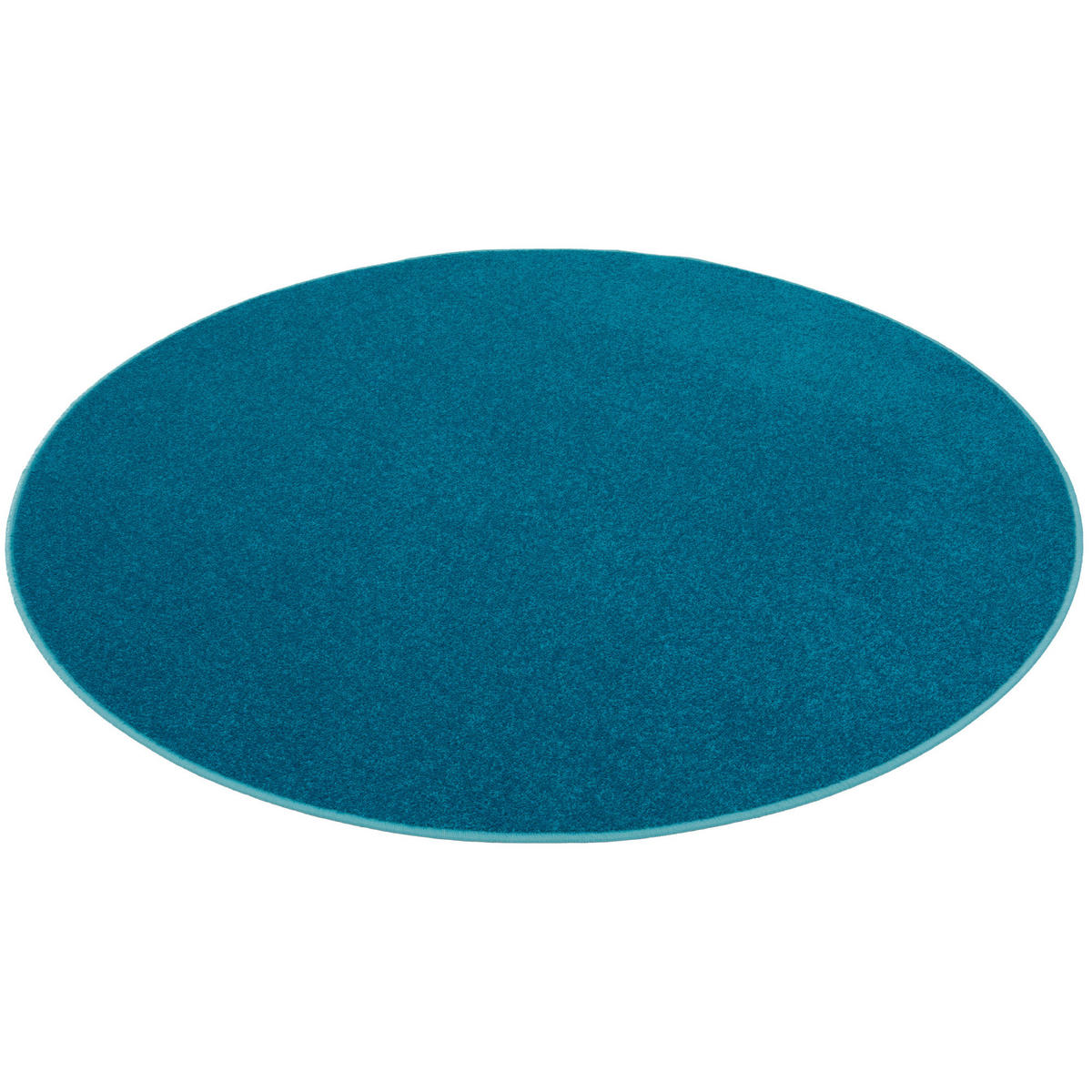 TREND VELOURS TEPPICH JOY RUND - Petrol, Textil (100/100cm) - Snapstyle