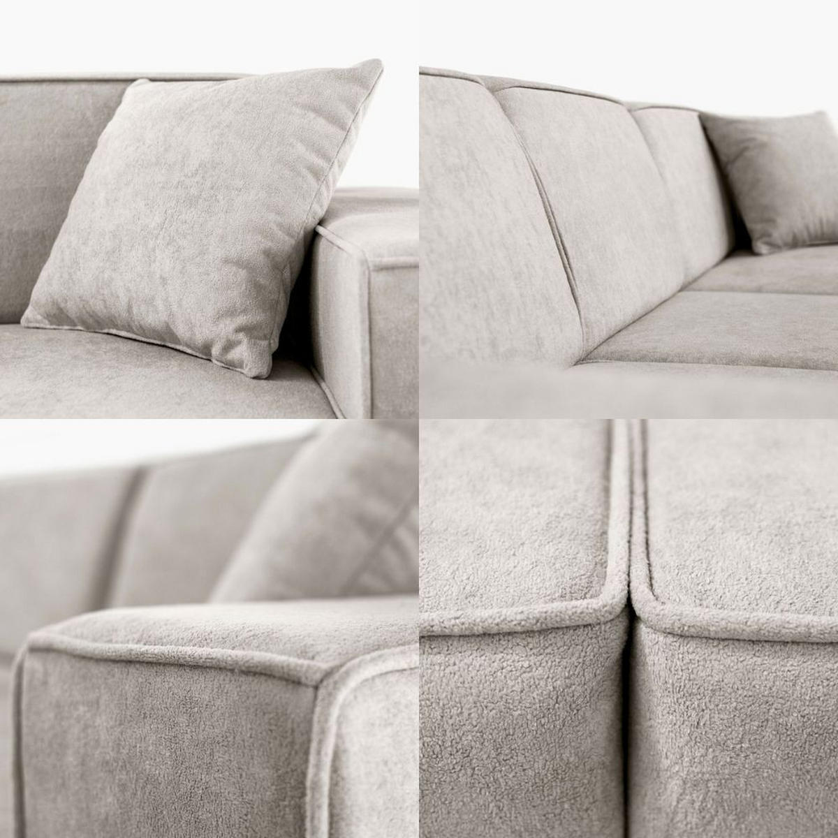 ECKSCHLAFSOFA mit Schlaffunktion Pedro L beige rechts - Beige/Schwarz, Kunststoff/Textil (267/160cm) - Beautysofa
