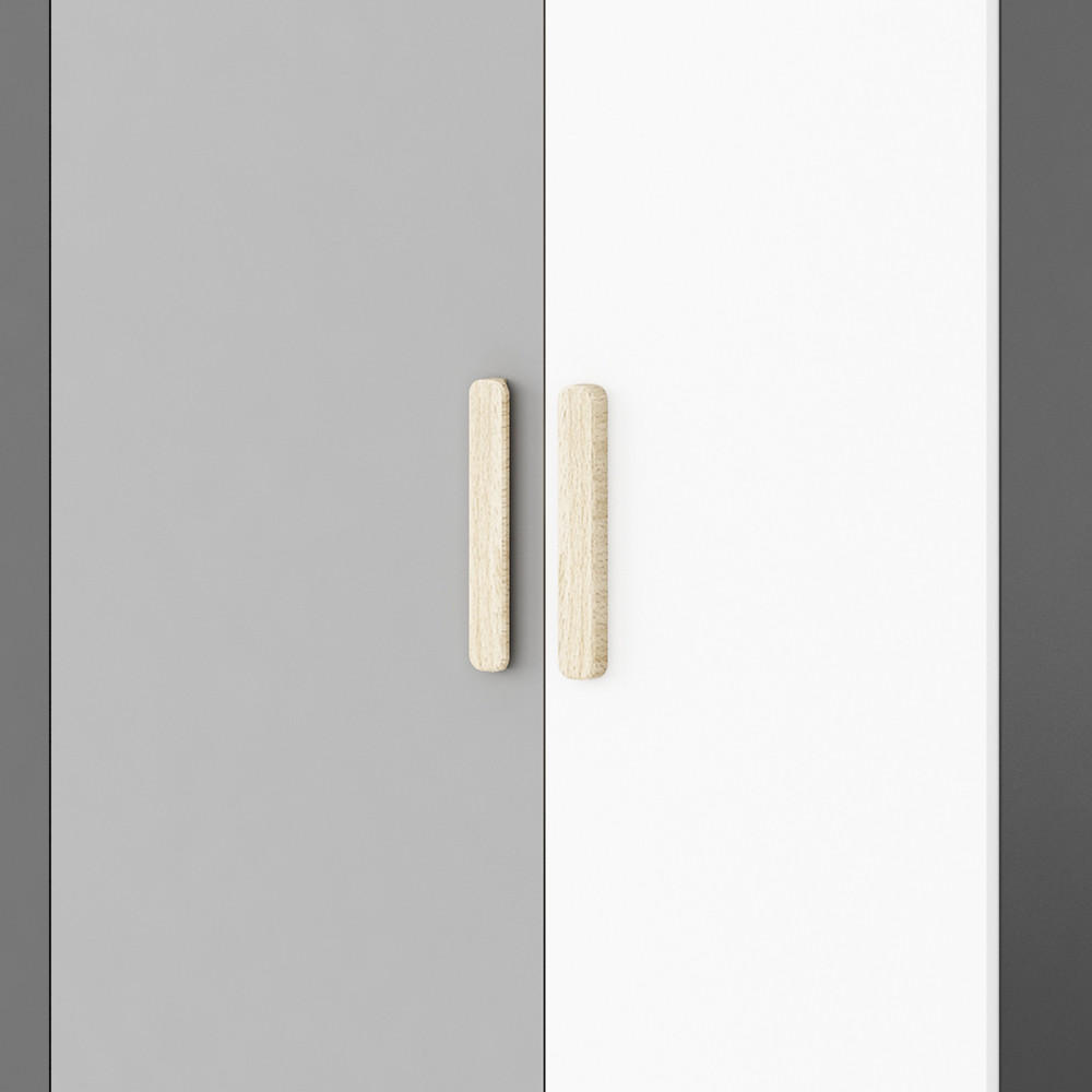 Thumbnail - Feldmann-Wohnen Jugendzimmer-Set, Grau, Weiß, Holz, 10 Fächer, 4 Schubladen, Rechteckig,Rechteckig, 696x193x95 cm, Kinde...