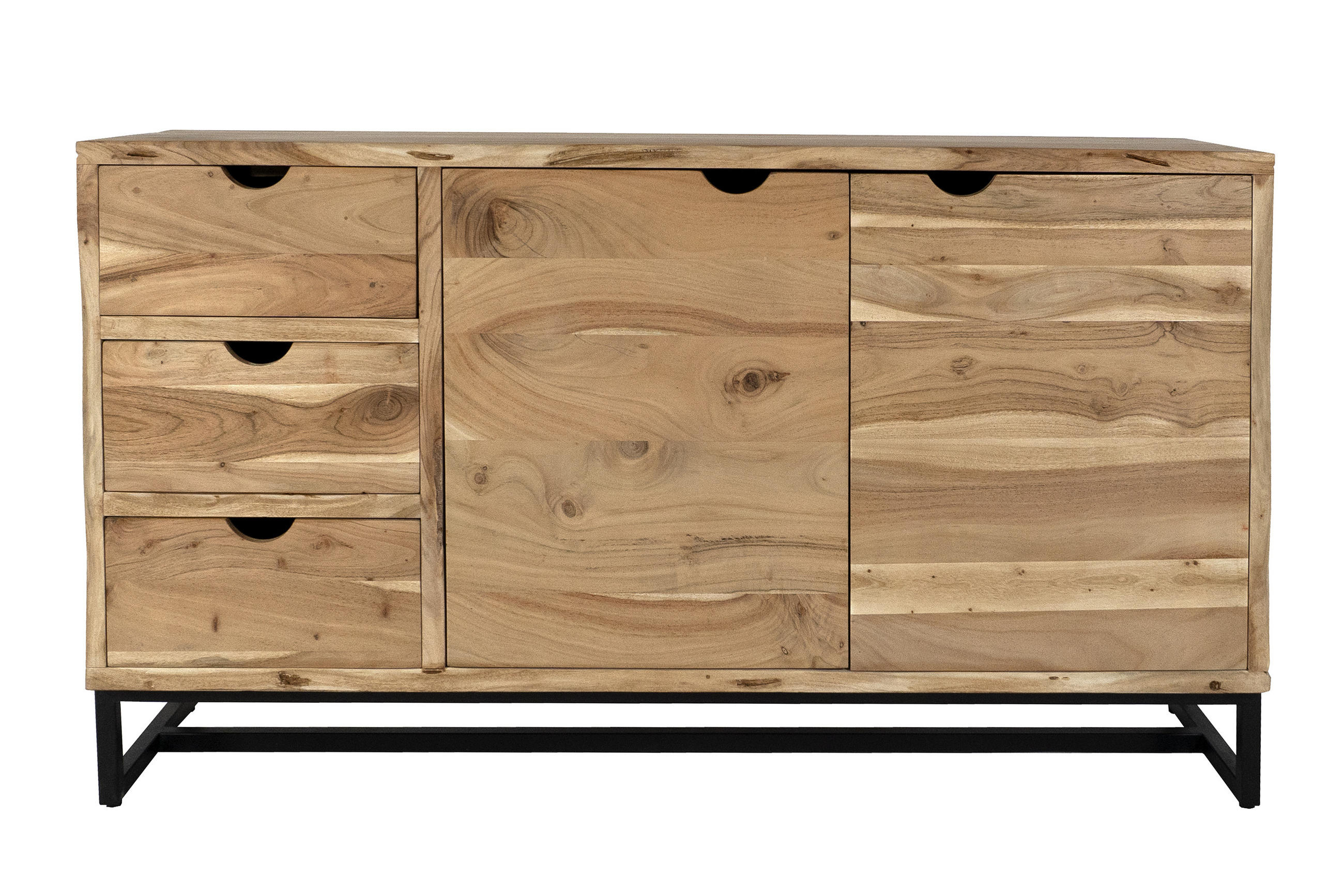 SIDEBOARD SUKHOTHAI - Beige/Schwarz, Holz/Metall (145/80/40cm) - SAM