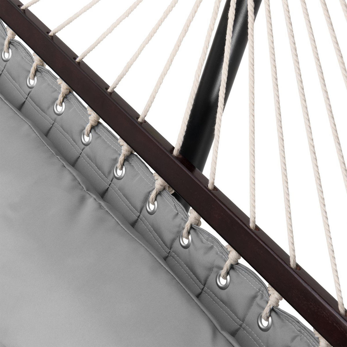 HÄNGEMATTE Cata hellgrau 360x120x115 cm inkl. Kissen - Hellgrau, Textil/Metall (140/115/360cm) - Juskys