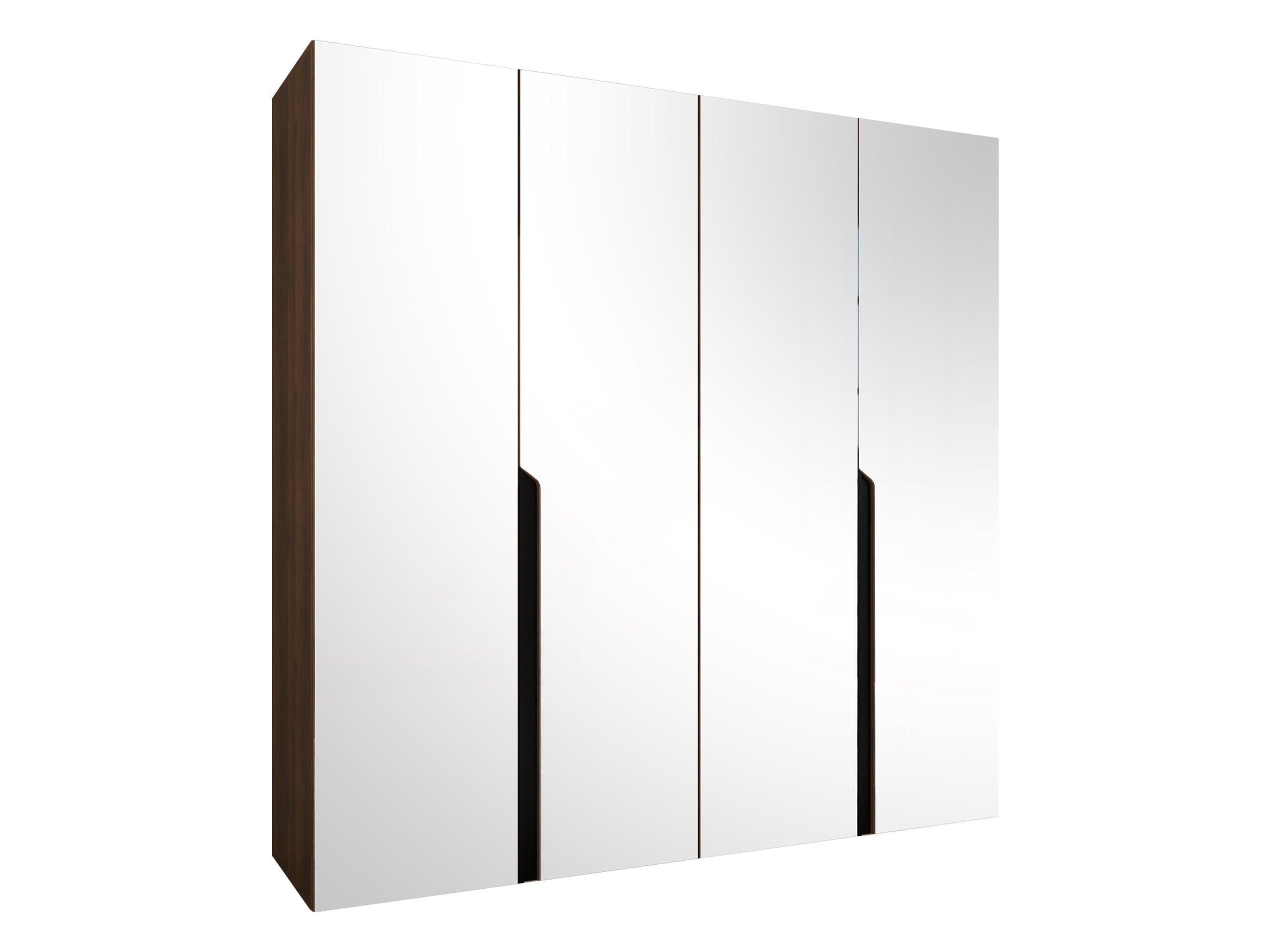 DREHTÜRENSCHRANK Mila III 200 - Nussbaumfarben/Schwarz, Holzwerkstoff/Kunststoff (200/202/52cm) - MIRJAN24