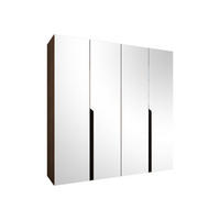 DREHTÜRENSCHRANK Mila III 200 - Nussbaumfarben/Schwarz, Holzwerkstoff/Kunststoff (200/202/52cm) - MIRJAN24