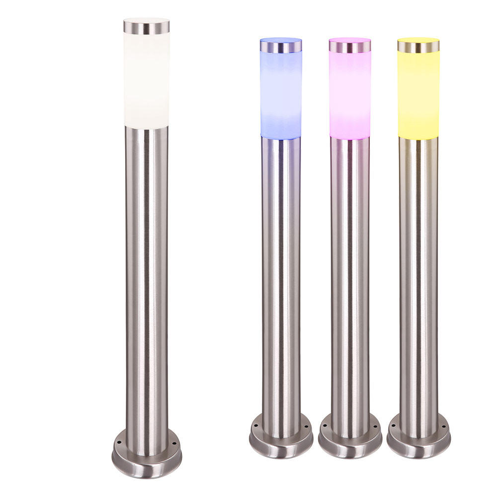 LED STEHLEUCHTE BOSTON Edelstahl Silber - Silberfarben, Metall (11/80/80cm) - Globo Lighting