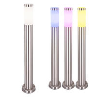 LED STEHLEUCHTE BOSTON Edelstahl Silber - Silberfarben, Metall (11/80/80cm) - Globo Lighting