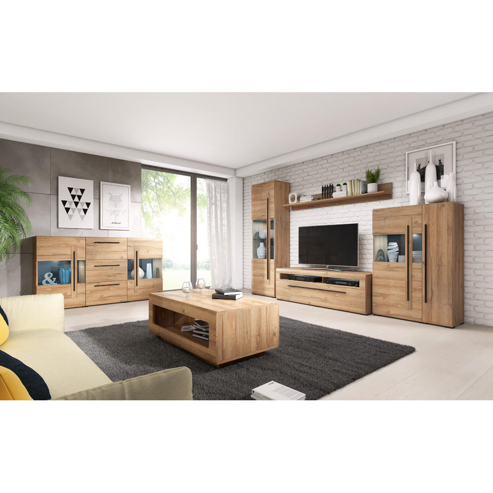 WOHNZIMMER-SET 6-TLG. Turda-83 - Braun, Holzwerkstoff (320/105/50cm) - Lomado