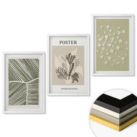 WANDBILDER 3er-Set - 40x60 cm Weißer Rahmen - Gedämpfte Pflanzenmotive - Weiß, Kunststoff (40/60cm) - ArtPrintCave
