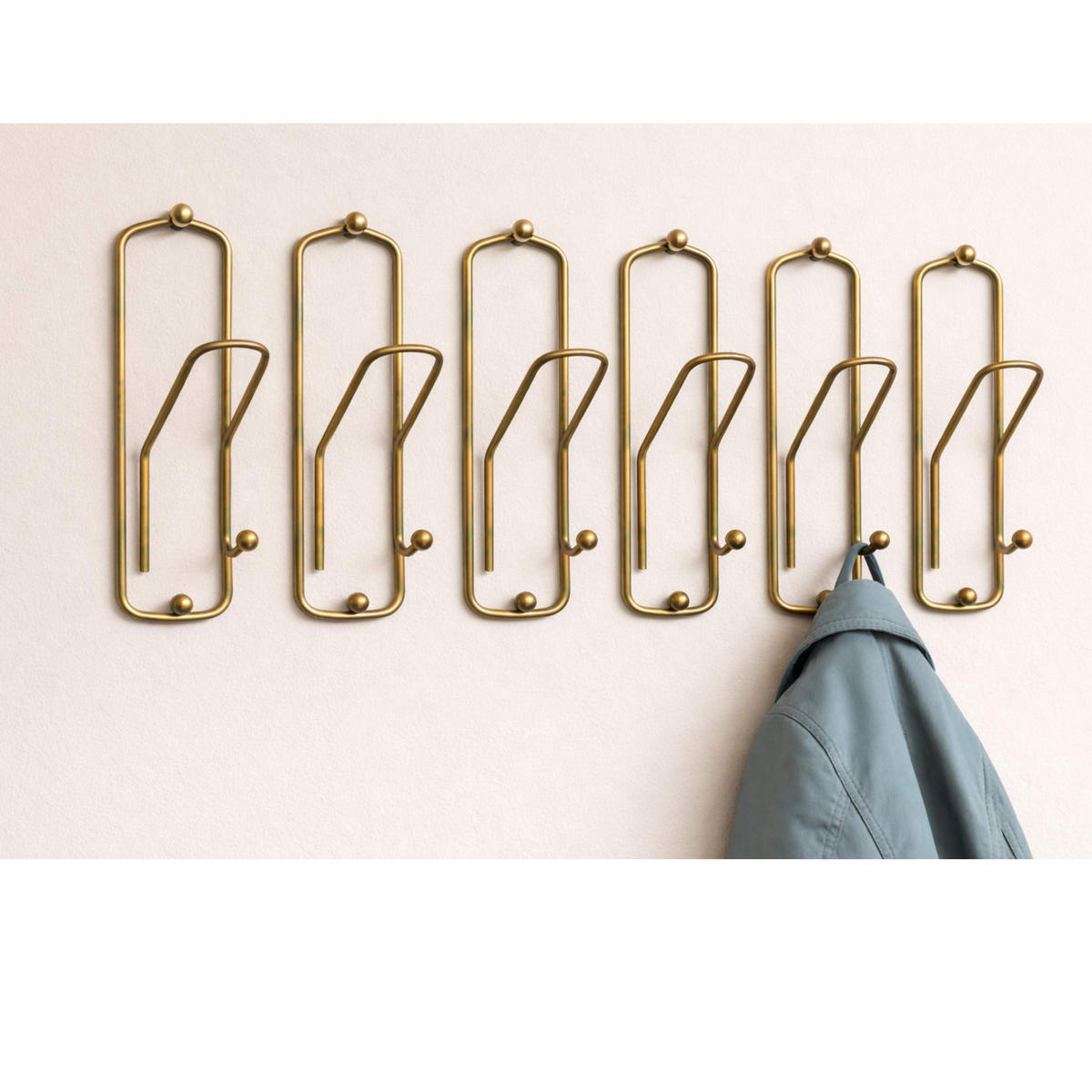 WANDHAKEN Metall Messing 32 cm - Messingfarben, Metall (9/32/8cm)