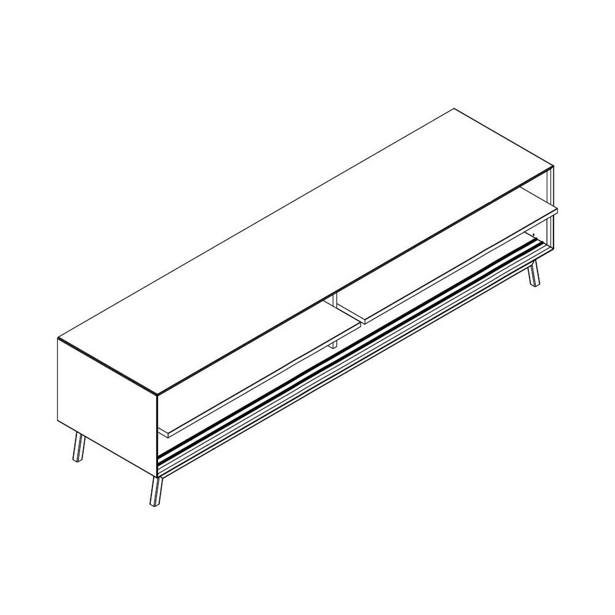 LOWBOARD Modern Loft Eiche Natur 200 / 50 / 52cm - Eichefarben/Schwarz, Holz (200/52/50cm) - Feldmann-Wohnen
