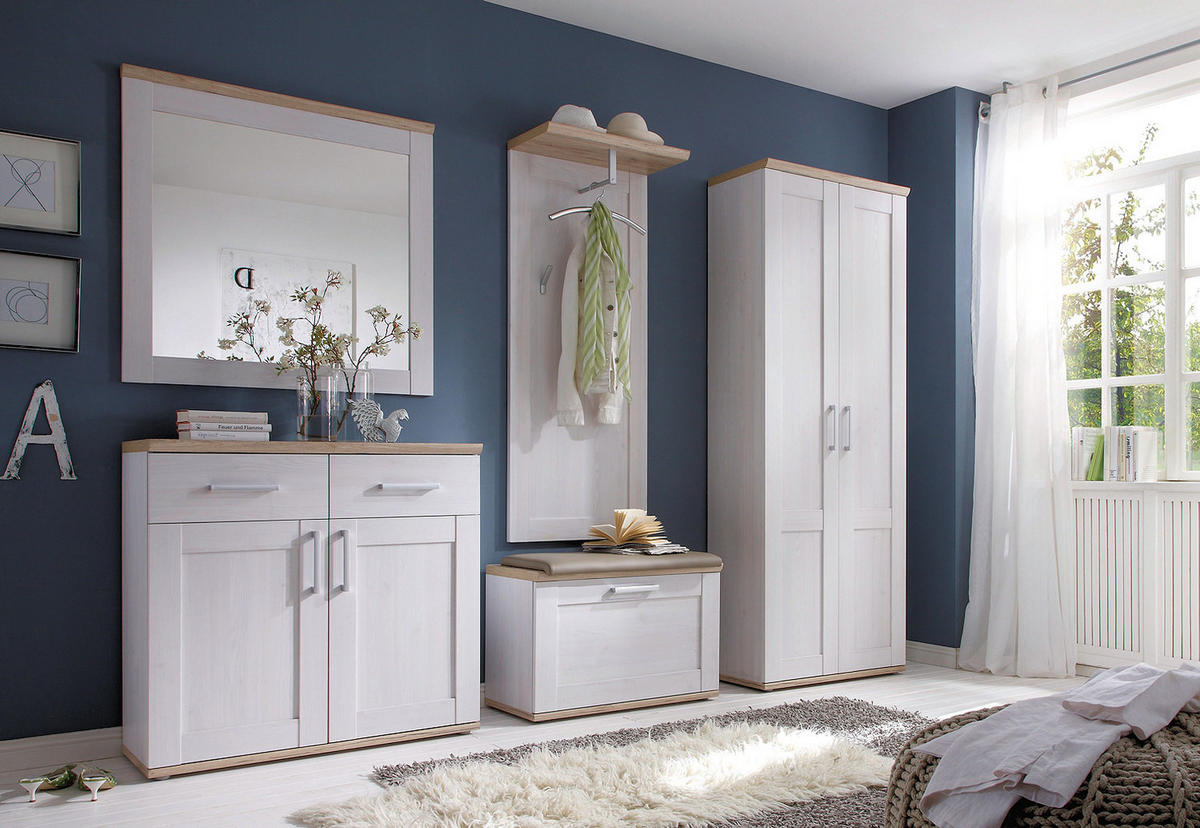 GARDEROBE 5-teilig in 248/201/39 cm - Weiß, Holz (248/201/39cm) - moebel dich auf