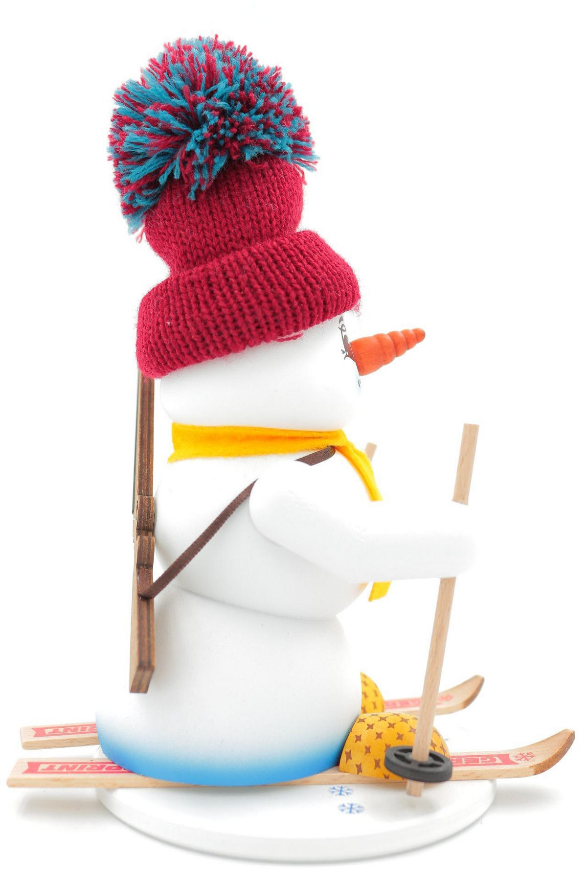 RAUCHFIGUR Schneemann Weiß Biathlon 19 cm - Multicolor, Holz (15/19/0.1cm)