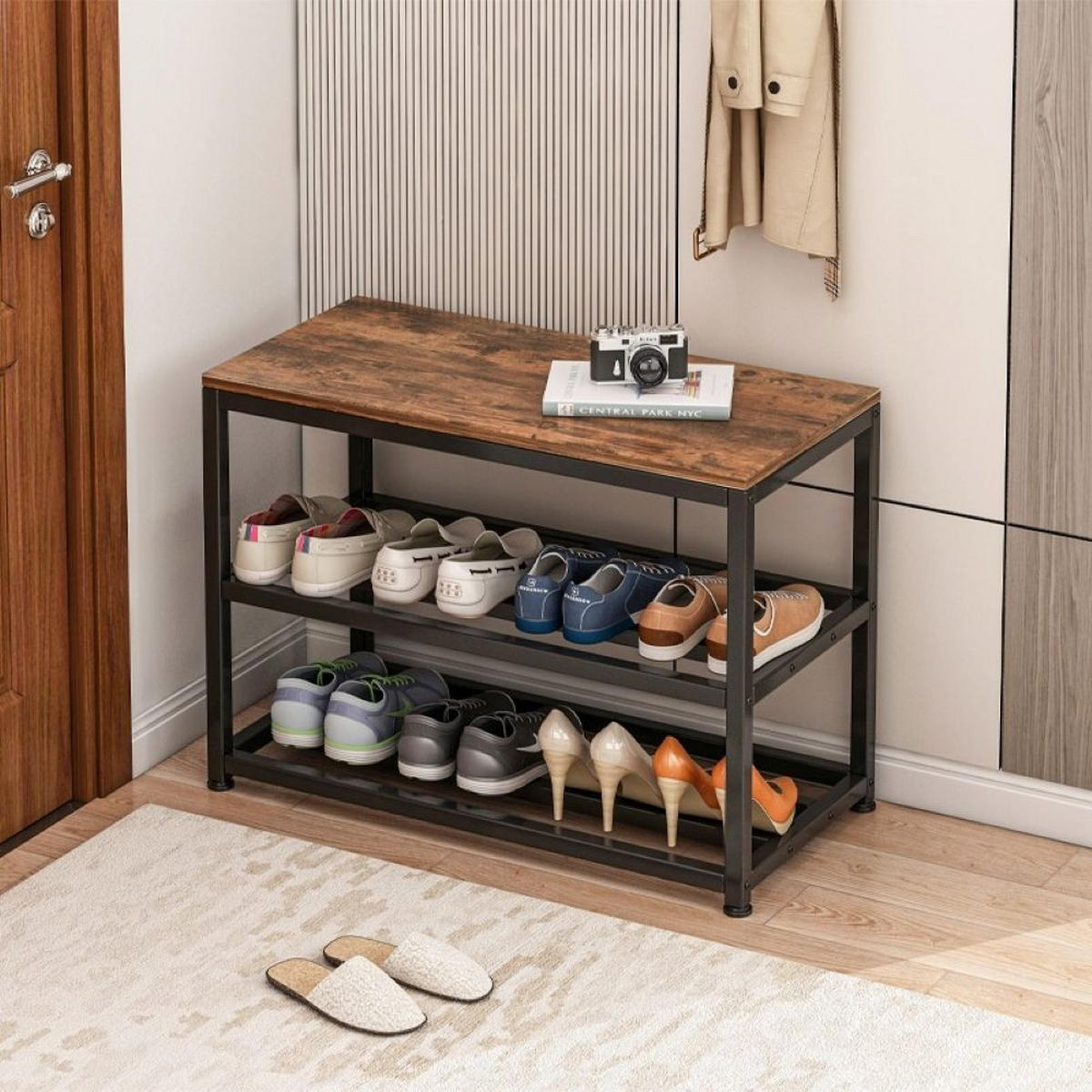 SCHUHREGAL, braun 62/30/52 cm - Braun, Holzwerkstoff (62/52/30cm)
