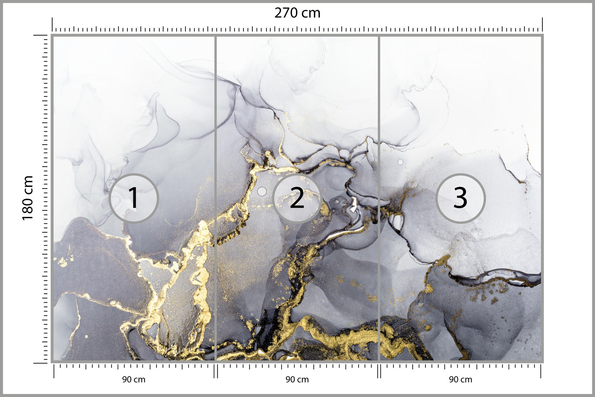 FOTOTAPETE MARMOR moderne Muster Abstraktion 270x180cm - Beige/Schwarz, Papier (270/180cm) - Muralo