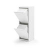 MÜLLEIMER 2 Fach Weiß Mülltrennsystem aus Metall - Weiß, Metall (33/92/25cm) - Gowoll