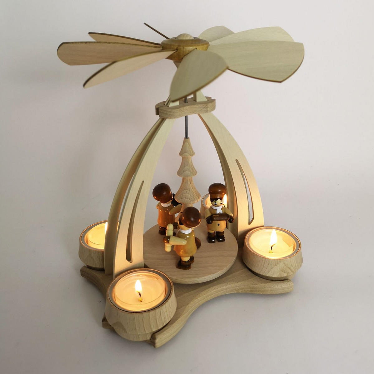 TISCH-PYRAMIDE Bäckerfiguren 14/18/24 cm - Multicolor, Holz (0.1/24/0.1cm) - Dekoteam24