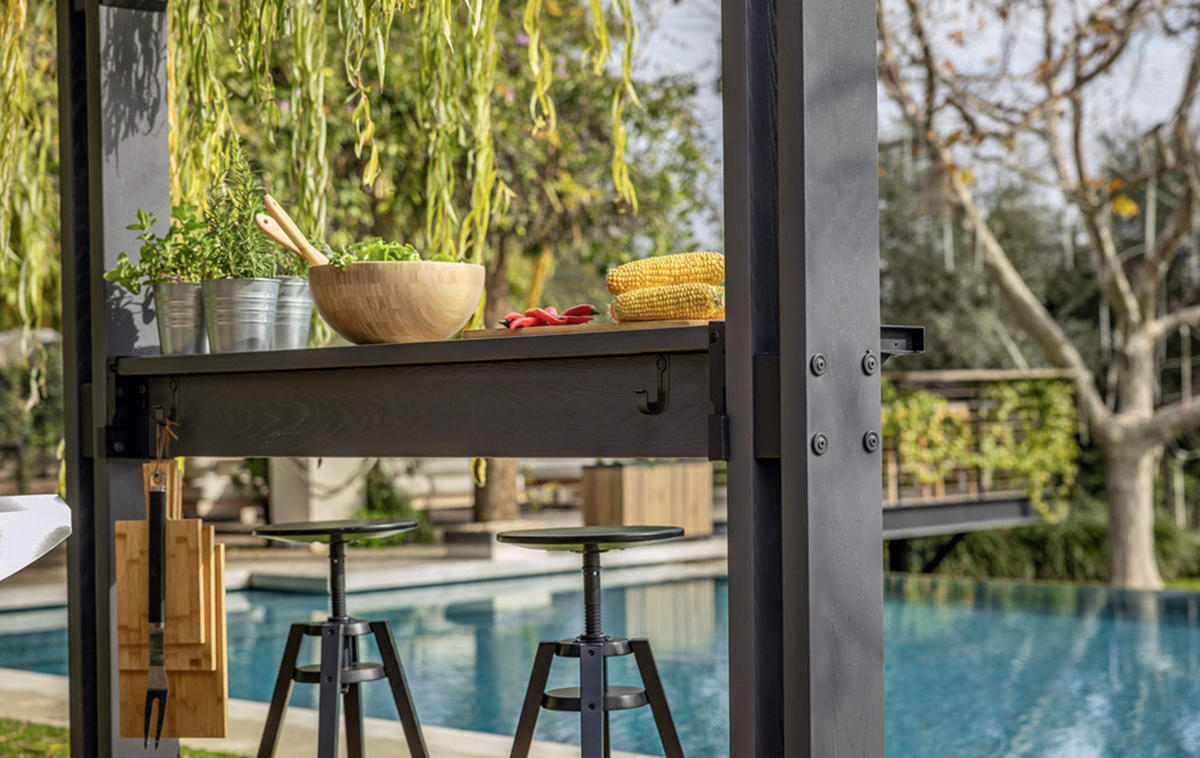 GRILL-PAVILLON - Grau, Kunststoff (200/238/247cm) - Keter