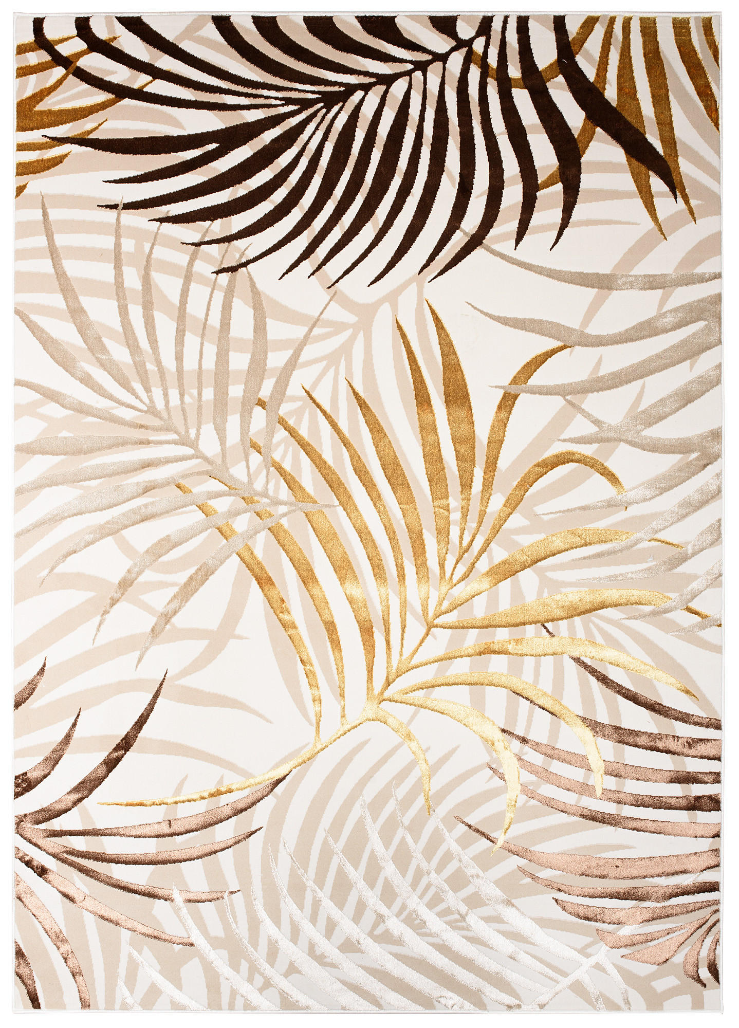 Tapiso Teppich Creme, Braun 140x200 cm