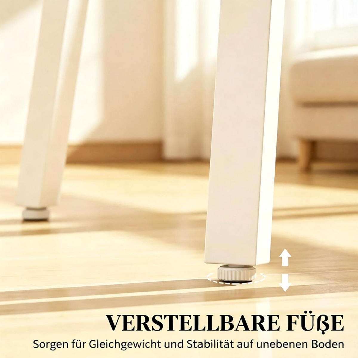 BARTISCH 55/55/95 cm mit Ablagefach DE-39953 Natur+Weiß - Eichefarben, Holzwerkstoff (55/55/95cm) - ComfortXL