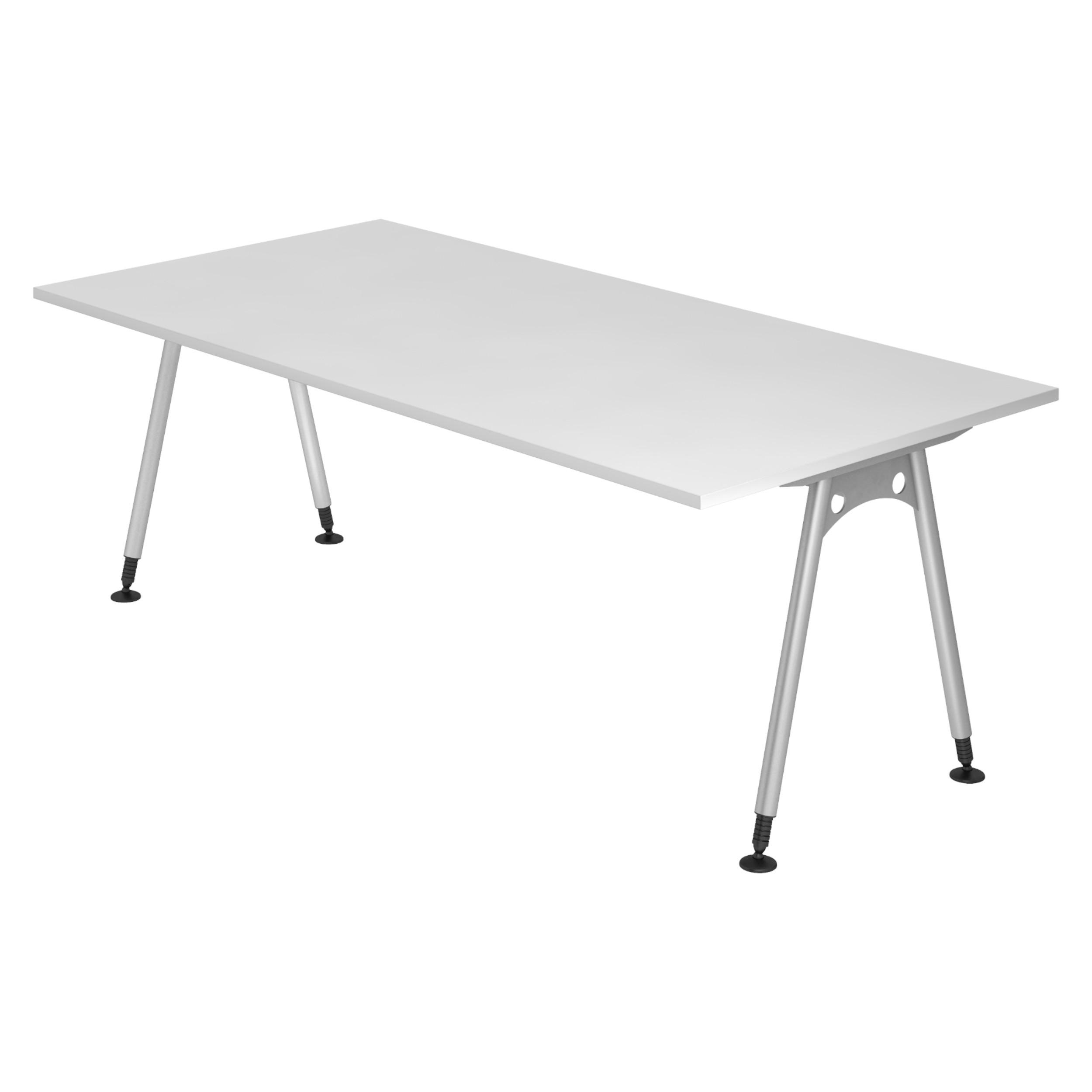 SCHREIBTISCH Serie-A 100/200/72 cm in Weiß - Weiß, Holzwerkstoff (100/200/72cm) - bümö