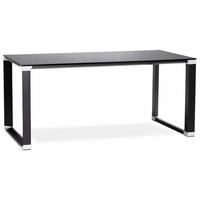 SCHREIBTISCH Schwarz 160x80x73 cm - Schwarz, Glas/Metall (160/80/73cm) - AlterEgo