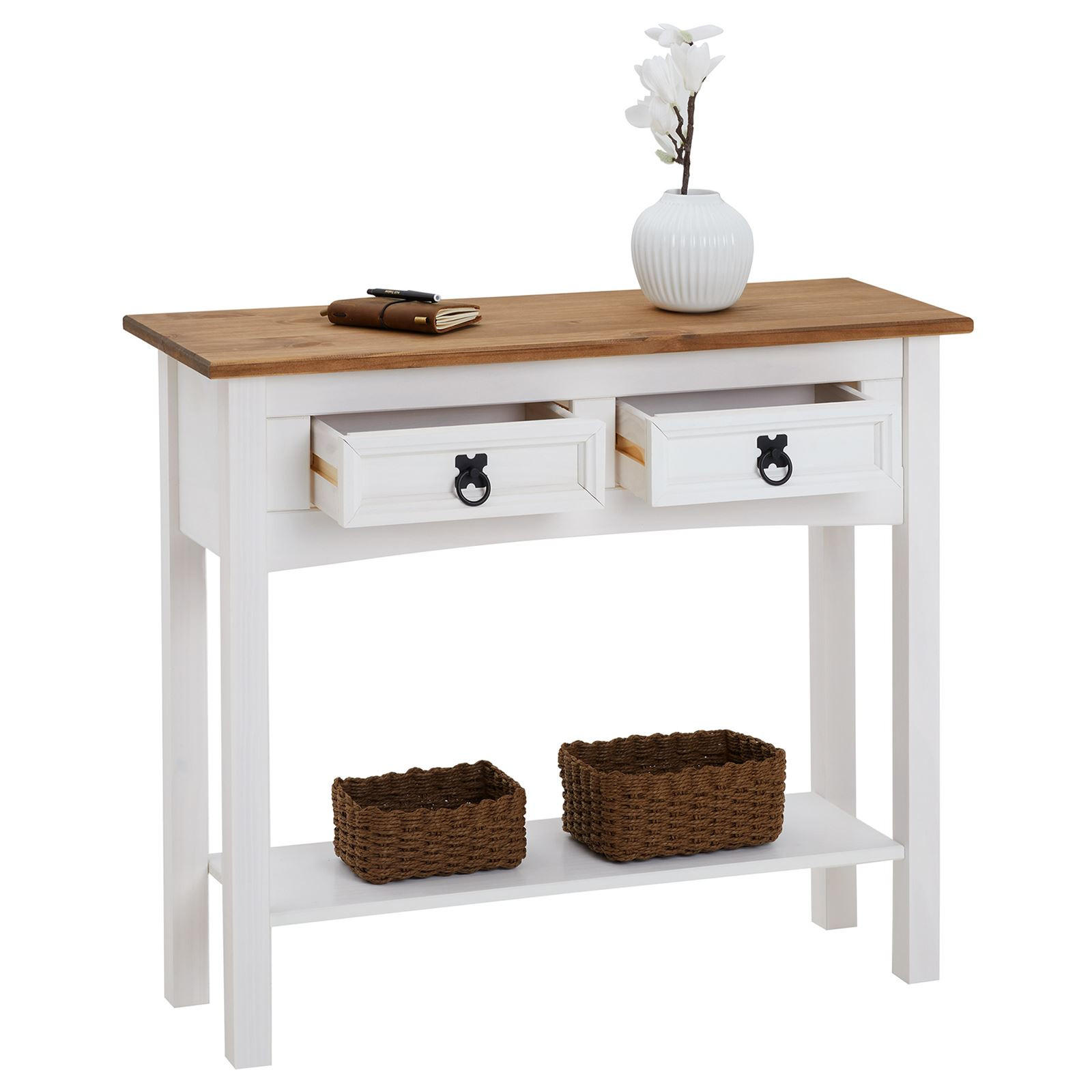KONSOLENTISCH CAMPO - Weiß/Braun, Holz (32/88/73cm) - CARO-Möbel