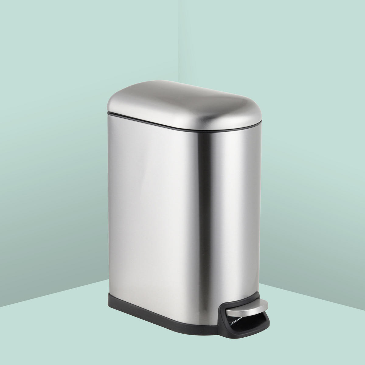 MÜLLEIMER - Silberfarben, Kunststoff/Metall (18.5/39/39cm) - Relaxdays