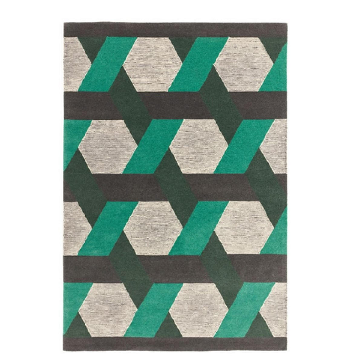 TEPPICH Flachgewebter für Wohn- und Schlafzimmer CAMPTON Grün 200 x 300 cm - Grün, Naturmaterialien (200/300cm) - Novatrend