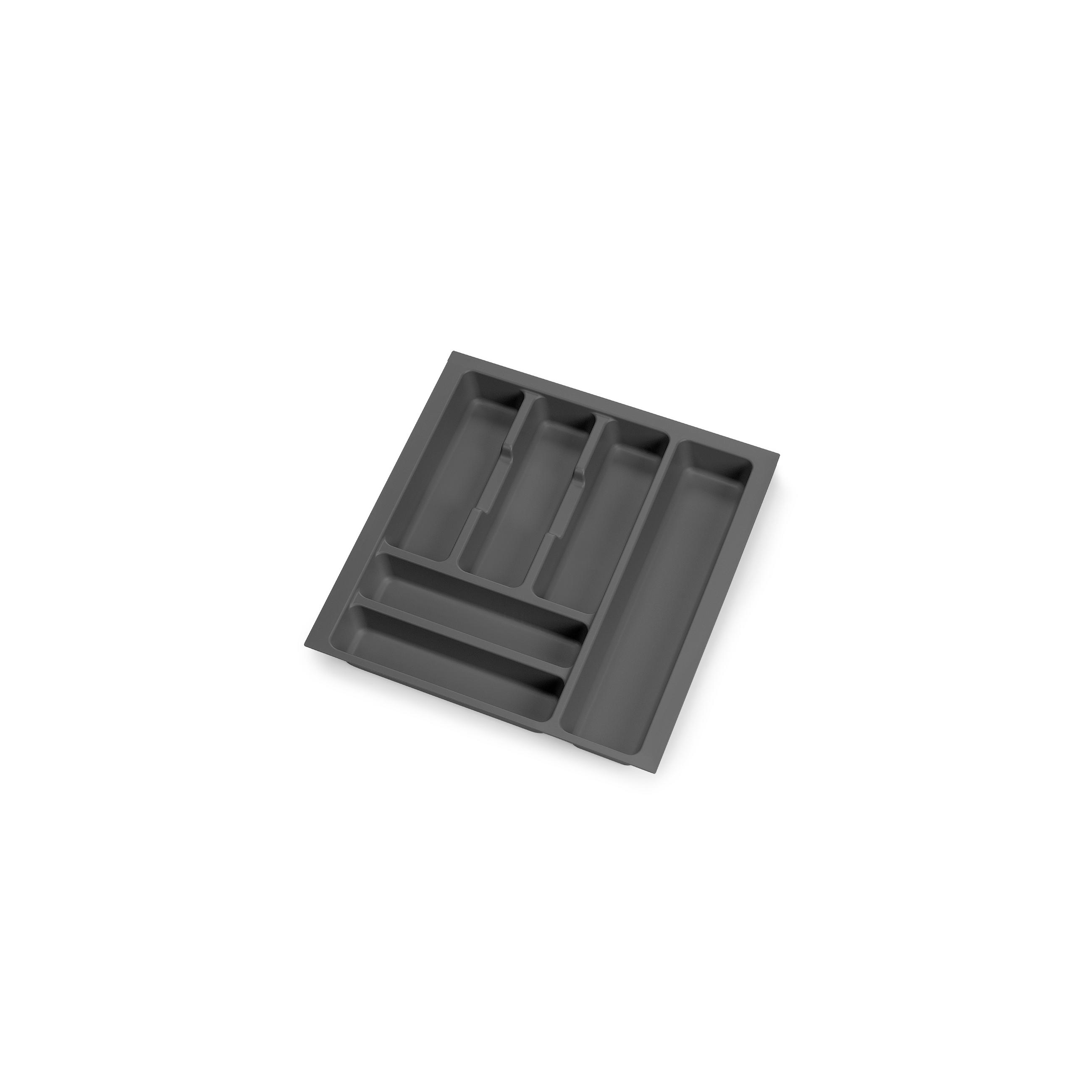 BESTECKEINSATZ Optima Vertex/Concept, Tiefe 500mm, Plattenstärkenstärke 16mm, Modul 450mm, Kunststoff, Anthrazitgrau - Anthrazit, Kunststoff (39.5/5/52cm) - EMUCA