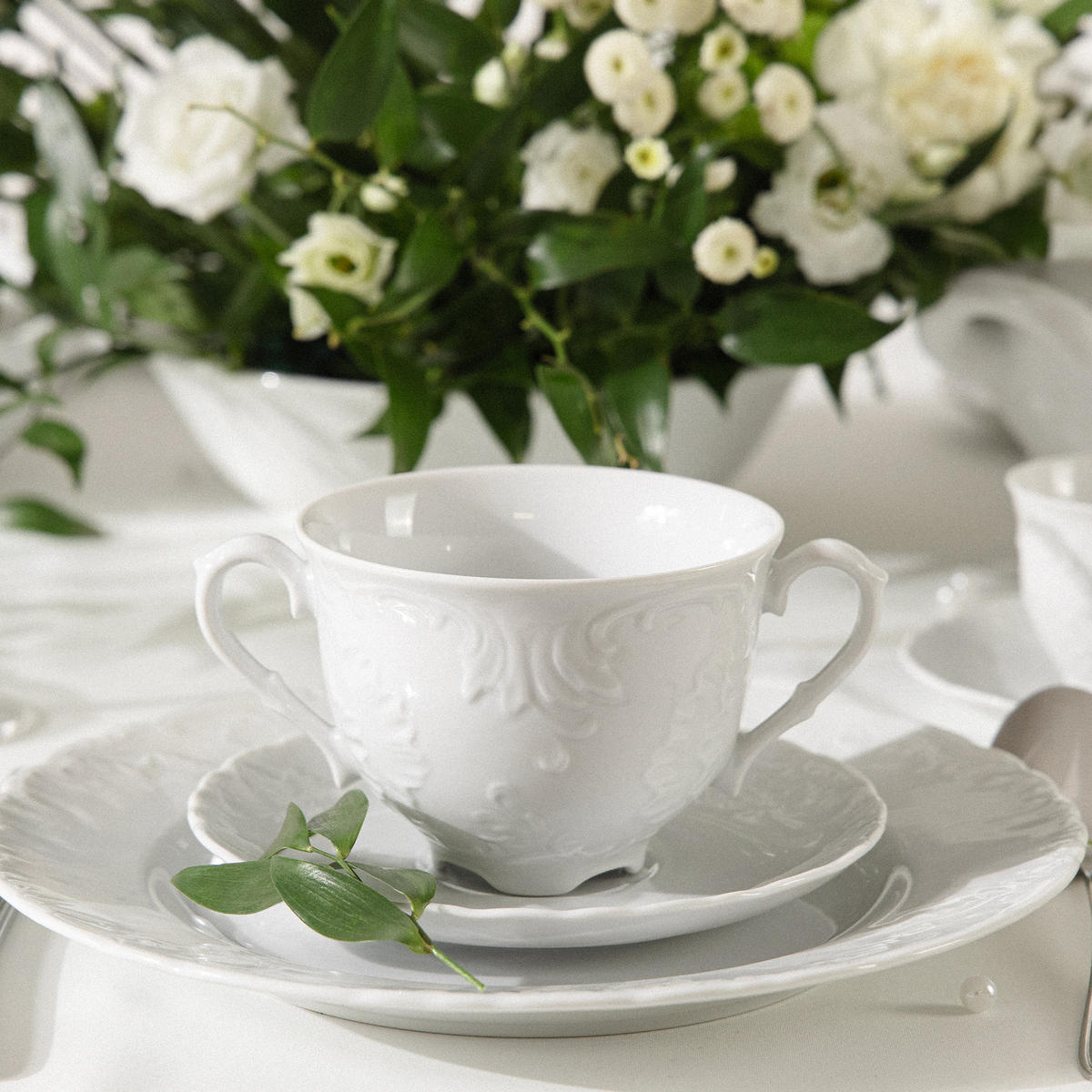 SCHÜSSEL-SET SUPPENSCHALEN Cmielow Rococo 6-tlg - Weiß, Keramik - KONSIMO®